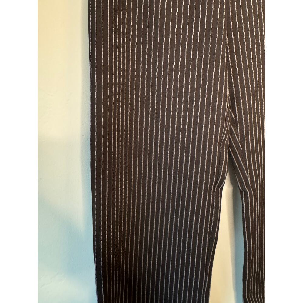 Betabrand PIB Black and White Pinstripe Straight Leg Pants - Picture 4 of 5